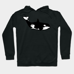 orca killer whale animal graphic side view bw Hoodie